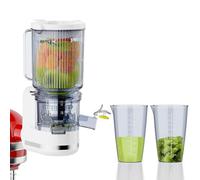 GVODE Accessoires pour Presse-Agrumes pour KitchenAid Stand Mixer, Centrifugeuse Extracteurs de Jus Lent avec 4.9" Large Goulotte d'Alimentation pour les Fruits et Légumes Entiers, Inclus 2*1L Tasses