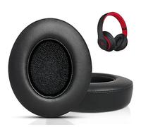 GVOEARS Coussinets de rechange pour casque Beats Studio 3, coussinets d'oreille pour Beats Studio 2 et Studio 3 filaires et sans fil, ne conviennent pas aux casques Beats Solo avec ruban adhésif 3M plus fort en mousse à mémoire de forme épaisse (noir)