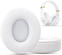 GVOEARS Coussinets de rechange pour casque Beats Studio 3, coussinets pour Beats Studio 2 et Studio 3 filaires et sans fil, ne conviennent pas aux casques Beats Solo On-Ear avec ruban adhésif 3M plus fort en mousse à mémoire de forme épaisse (blanc)