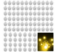 Gvolatee 100 pièces LED Balloon Lumière, Mini Boule Lumineuse, Ballon Lumineux, Ballons Lampes, Lumières Rond Lampe, pour Deco Anniversaire, Noël, Halloween, Fêtes, Mariage, Longue Durée de Veille