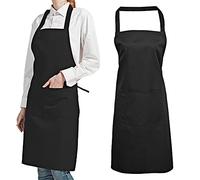 Gvolatee 2 Pack Tablier Noir avec Poches, Étanche Réglable pour Homme Femme, Tablier Cuisine Professionnel pour Cuisine, Jardinage, Restaurant, Barbecue, Café