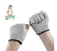Gvolatee 2 paires gant anti coupure pour enfants Sécurité Niveau 5 Protection, Confort Gants de travail extensibles pour cuisine huitre Viande Couper et éplucher Sculpture Jardinage