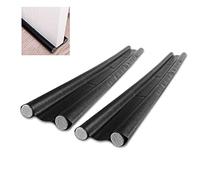 Gvolatee 2 pièces Boudin de Porte Double Isolant 96 cm, Bas de Porte Asolation Anti Froid Lavable et Durable Anti Bruit Insect, Boudin Porte Noir Bâton en Mousse Inséré Découpable Gris