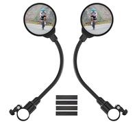 Gvolatee 2 Pièces Retroviseur Velo, 360° Réglable Retroviseur Trotinette Electrique, Rétroviseur Vélo Guidon pour Guidon 22-32mm, Convexe Rétroviseurs, Rond HD Miroir pour Scooter Électrique(Noir)