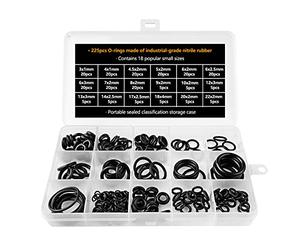 Gvolatee 225 pièces Assortiment de Joints Toriques en Caoutchouc, O Ring D'etanchéité Universels, 18 tailles Dimensions 3-22mm pour Plomberie, Injecteur ou Robinet, etc.