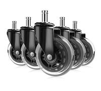 Gvolatee 5 pièces roulette chaise de bureau en caoutchouc 11mm x 22mm, 360° Rotation pour jeu chaises, roulette pivotantes conception l'abrasion, roulettes de rechange silencieuses sans rayures, noir