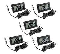 Gvolatee 5 Pièces Thermomètre Frigo Digital, Sonde Temperature Numérique avec Écran LCD, Thermomètre Température avec Sonde de Température Capteur Testeur pour Réfrigérateur Congélateur Aquarium