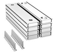 Gvolatee 8 Pièces Aimant Puissant Neodyme 30 Kg Force 60 x 13.5 x 5 mm avec Trou et Capsule, Surpuissant Rectangulaires Aimants en Pot Fraisé pour Réfrigérateur, Tableau Noir, Tableau Magnétique, DIY