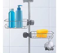 Gvolatee étagère de douche en acier inoxydable 304, porte savon douche sans perçage, support de rangement suspendre, Porte-Éponge de Robinet de Cuisine Pour Éponges, Chiffon, Shampooing, Gel Douche