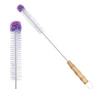 Gvolatee Goupillon Bouteille 45cm, Brosse Ecouvillon Biberon, Brosses de Nettoyage, Goupillons Bouteilles avec Tête en Laine Doux et sans Rayures Parfaite pour Récurer Carafe, Tasses ou Bouteilles