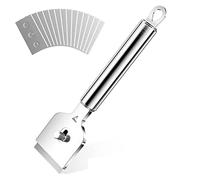 Gvolatee Grattoir Plaque Vitrocéramique Professionnel avec 14 Métal Lames de Rechange, Racloir Plaque Induction, Gratte Vitre, pour Nettoyage Cuisine Maison, Four, Plaque À Induction, Colle