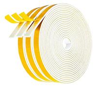 Gvolatee Joint Porte Isolation, Bande de Joint d'Étanchéité en Caoutchouc 6mm(L) X 1.5mm(H), Mousse Adhesive, Calfeutrage Fenetre pour Preuve de Collision, Anti-Froid, Antichoc (5M X 3 Rouleaux)