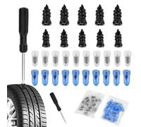 Gvolatee Lot de 30 Meche Pneu Crevaison, Kit Reparation Pneu Voiture, Clous Pneus Voitures, Clou en Caoutchouc de Pneu sous Vide avec Cruciforme Tournevis, pour Moto, Camion, Vélo (15 S+15 L)