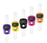 Gvolatee Pack de 5 Compteurs de Doigts,Compteur de Doigts,Couleur Aléatoire | Clicker Compteur de Lignes Mini Compteur de Mains, Affichage LCD à 5 Chiffres pour Inventaire, Sports, Marketing, Golf