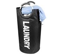 Gvolatee Panier a Linge Tissu Oxford Noir 90L, Panier à Linge Pliable Grande Capacité étanche avec EVA Poignée, Corbeille a Linge pour Chambre Salon Chambre D'enfant Salle de Bain et Voyage