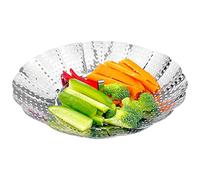 Gvolatee Panier à Vapeur de légumes, Pliable Panier Vapeur pour Légumes avec 4 Pieds en Acier INOX pour Cuire Légumes et Aliments ou Panier de Fruits