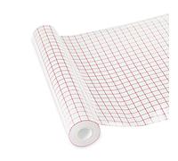 Gvolatee papier transfert avec grille d'alignement rouge, Ruban de transfert pour vinyle solide pour décalcomanies, fenêtres, autocollants de voiture, film de adhesif transfert 30.5 cm x 1500 cm