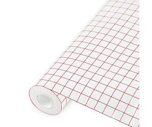 Gvolatee papier transfert avec grille d'alignement rouge, Ruban de transfert pour vinyle solide pour décalcomanies, fenêtres, autocollants de voiture, film de adhesif transfert 30.5 cm x 500 cm