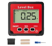 Gvolatee Rapporteur d'Angle Numerique, LCD Inclinometre Magnetique, Inclinomètre Numérique 4 x 90°, Niveau Digital Rétroéclairage, Outil de Mesure Angle, Level Box pour Menuiserie et Bâtiment