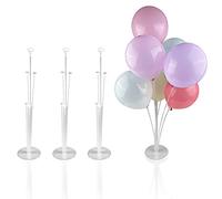Gvolatee Support de Ballon,Support de Ballon avec Support en Plastique,réutilisable Tige Ballon,Ensembles de kit de Stand de Ballon Clair pour Fête d’Anniversaire Fête Mariage (4 pièce)