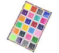 Gvolatee Tampons Encreurs Enfants, 24 Couleurs Encre Doigt Encreur Couleur Tampon Enfant Coussins pour Empreinte, Craft Stamps et Card Making Decoration Petite Boîte Indépendante