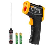 Gvolatee Thermomètre Infrarouge Numérique, -50°C~600°C Thermometre Laser Emissivité Réglable, Thermometre Cuisine, Pistolet Temperature Laser Sans Contact, pour Cuisine/Pizza/Industrie/Réparation