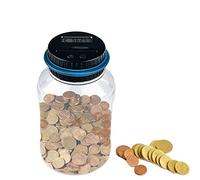 Gvolatee Tirelire Electronique Euros 1.8L Grande Capacité, Tirelire Électronique Numérique avec Écran LCD, Creative Transparent Automatique Coin Comptant Money Box, Cadeau pour Enfants, Adultes