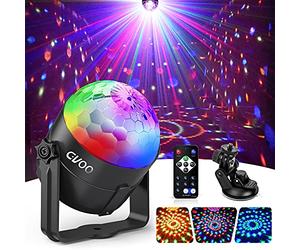 Gvoo Lampe de Scène, 360° Rotative Boule Disco Jeux de Lumière 5W Ampoules LED 7 RGB à Commande Sonore Mini Projecteur Boule à Facette Eclairage pour Fête Soirée DJ Disco Bar Club Noël