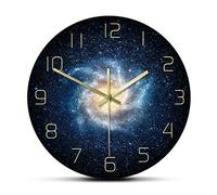 GVOZI 30 cm Horloge Murale Silencieuse Espace Galaxie Univers Design Moderne Horloge Murale Astrophotographie Esthétique Cosmique Décor De Bureau À Domicile Notre Espace Montre Murale Silencieuse