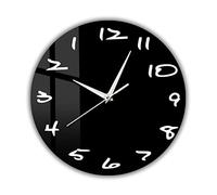 GVOZI 30 cm Horloge Murale Silencieuse Horloge Murale Inversée À Quartz Silencieuse dans Le Sens Inverse des Aiguilles d'une Montre Montres Noires Décor À La Maison Horloge dans Le Sens Inverse des