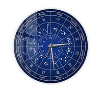 GVOZI 30 cm Horloge Murale Silencieuse Horoscope Signe du Zodiaque Horloge Murale Silencieuse sans Tic-Tac pour Chambre Œuvre Astrologique Moderne Décor À La Maison Montre Murale Cadeau D'Astronomi