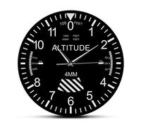 GVOZI Pendule Murale De 30 cm Avion Altimètre Indicateur Horloge Murale Pilotes Décor À La Maison Aviation Instrument Œuvre Horloge Silencieuse pour Homme des Cavernes