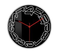 GVOZI Pendule Murale De 30 cm Horloge Murale Magique Noire À l'envers avec des Chiffres De Mouvement Silencieux Fonctionne dans Le Sens Inverse des Aiguilles d'une Montre dans Le Sens Antihoraire
