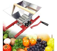 Gvqng Broyeur à Fruits Et Pommes, DéPulpeur à Fruits Portable 7 L, Presse-Agrumes Manuel en Acier Inoxydable avec PoignéE, pour Presser Le Vin Et Le Cidre,Rouge,7L
