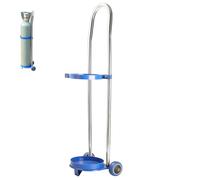 Gvqng Chariot pour Bouteilles D'HôPital, Rangement pour Bouteilles De Gaz en Acier avec 2 roulettes, Chariot pour Bouteilles D'OxygèNe Portable en Acier, Support Roulant,Bleu,87cm