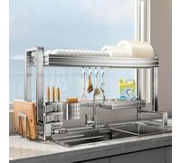 Gvqng éGouttoir à Vaisselle à Placer Au-Dessus De L'éVier, éGouttoir à Vaisselle RéGlable De Grande Capacité pour Plan De Travail De Cuisine, Organisateur D'éVier Peu Encombrant,Single Layer,85cm