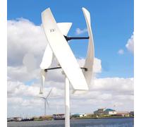 Gvqng éOlienne Verticale Compacte De 100 à 600 W, GéNéRateur éOlien Portable pour Le Camping, GéNéRateur 12 V/24 V avec ContrôLeur Mppt, 3 Pales, pour La Maison,Blanc,300W