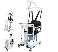 Gvqng Fauteuil De Transfert éLectrique, Fauteuil Roulant éLéVateur Pliable pour La Maison Et La Voiture, Chaise De Douche Portable pour Personnes HandicapéEs, Hauteur RéGlable,Blanc