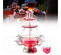 Gvqng Fontaine à Champagne éLectrique, Fontaine à Boissons Lumineuse, avec 5 Gobelets RéUtilisables Et Base éClairéE par LED, pour Mariages, HôTels, Vins Rouges Et Boissons,A