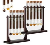 Gvqng Humidificateur à Cigares avec Injecteur D'ArôMes, PréSentoir Artisanal en Bois pour AromathéRapie (à Monter Soi-MêMe) avec HygromèTre Et Bouchons HerméTiques,Marron,2pcs