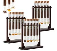 Gvqng Humidificateur à Cigares avec Injecteur D'ArôMes, PréSentoir Artisanal en Bois pour AromathéRapie (à Monter Soi-MêMe) avec HygromèTre Et Bouchons HerméTiques,Marron,3pcs