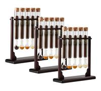 Gvqng Infuseur Et Humidificateur D'ArôMes pour Cigares, Coffret à Cigares Et Infuseur en Bois Haut De Gamme avec Tube en Verre Borosilicate Et Bouchon en CèDre,Marron,3pcs