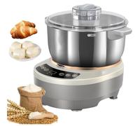 Gvqng Machine à PâTe avec Fonction Fermentation, Machine à PâTe éLectrique, Machine à PéTrir Le Pain, Minuterie par Micro-Ordinateur, éCran Tactile, pour Pain, Pizza Et Raviolis,Argent,5L