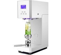 Gvqng Machine à Sceller Les Boissons Semi-Automatique, Sertisseuse De Canettes 370 W, Hauteur RéGlable, Sertisseuse De Gobelets éLectrique avec Compteur Intelligent,Blanc