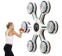 Gvqng Machine De Boxe Musicale, Mural EntraîNeur De Boxe avec Affichage LED Et Plusieurs Modes, Tapis De Frappe De Boxe éQuipement De Formation avec Vitesse RéGlable,Blanc,59cm