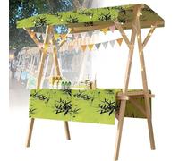 Gvqng PréSentoir De Marché Pliable en Bois, Chariot De Vente Ambulante avec Auvent, éTal De Vente De Produits Alimentaires, IdéAl pour Les MarchéS, La Vente De Nourriture,001,59 in Wheel Model