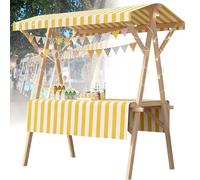 Gvqng PréSentoir De Marché Pliable en Bois, Chariot De Vente Ambulante avec Auvent, éTal De Vente De Produits Alimentaires, IdéAl pour Les MarchéS, La Vente De Nourriture,005,59 in Folding Type