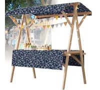 Gvqng PréSentoir De Marché Pliable en Bois, Chariot De Vente Ambulante avec Auvent, éTal De Vente De Produits Alimentaires, IdéAl pour Les MarchéS, La Vente De Nourriture,008,59 in Folding Type
