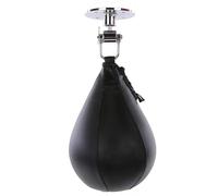 Gvqng Sac De Frappe Rapide, Ballon De Boxe Pivotant, Sacs De Frappe Suspendus en Cuir pour La Boxe avec Vessie en Latex, pour Muay Thaï, Boxe, Kickboxing Et Fitness,Noir