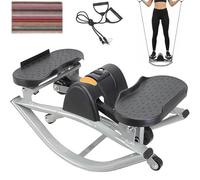 Gvqng Stepper Oscillant LatéRal, Appareil De Fitness Stepper pour l'exercice à Domicile, Mini Stepper avec éCran NuméRique, Appareil D'EntraîNement pour Les Jambes,Noir